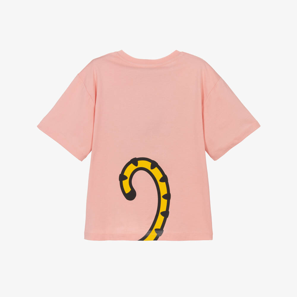 KENZO KIDS-Girls Pink Kotora Tiger Organic Cotton T-Shirt | Childrensalon Outlet