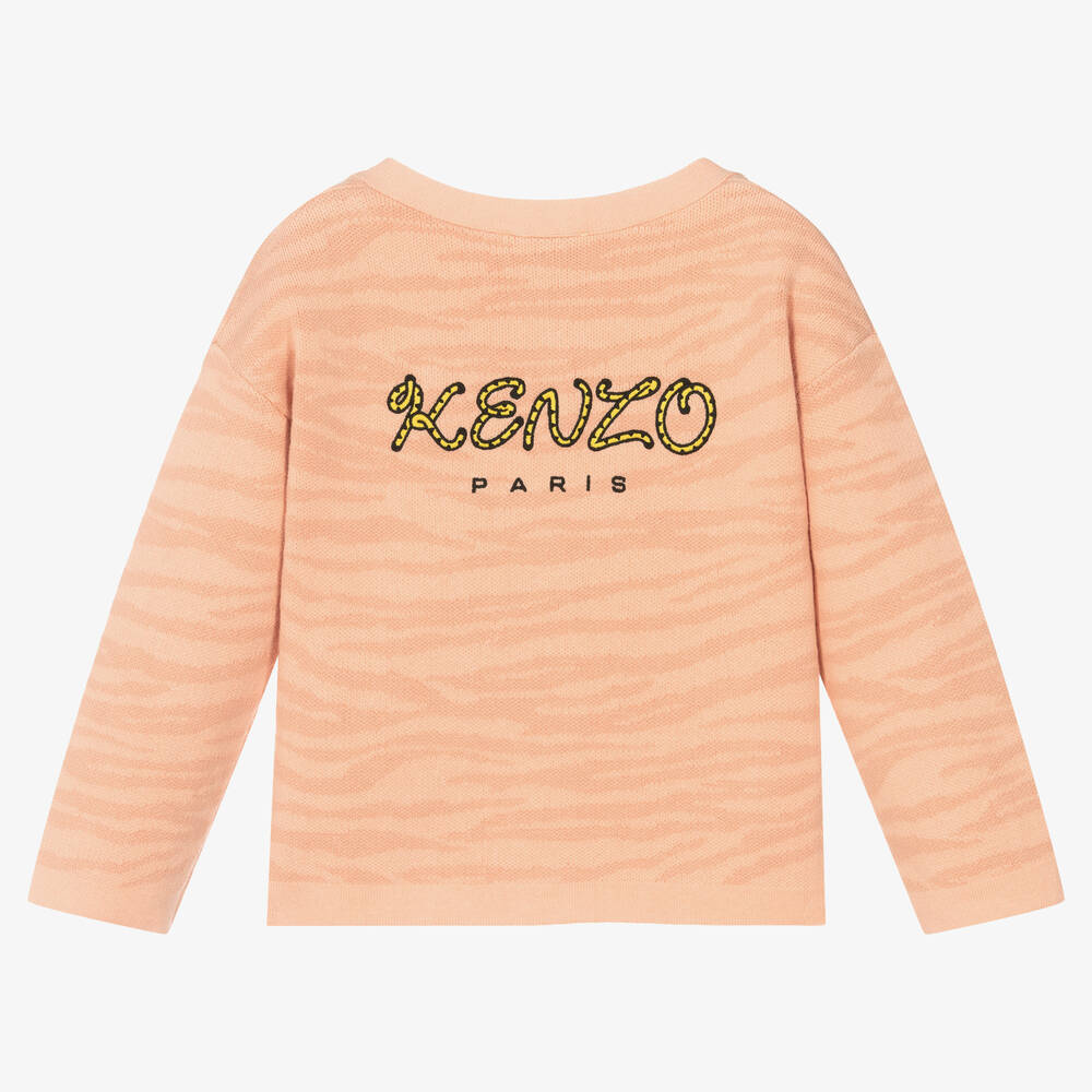 KENZO KIDS-Girls Pink KOTORA Tiger Stripes Cardigan | Childrensalon Outlet