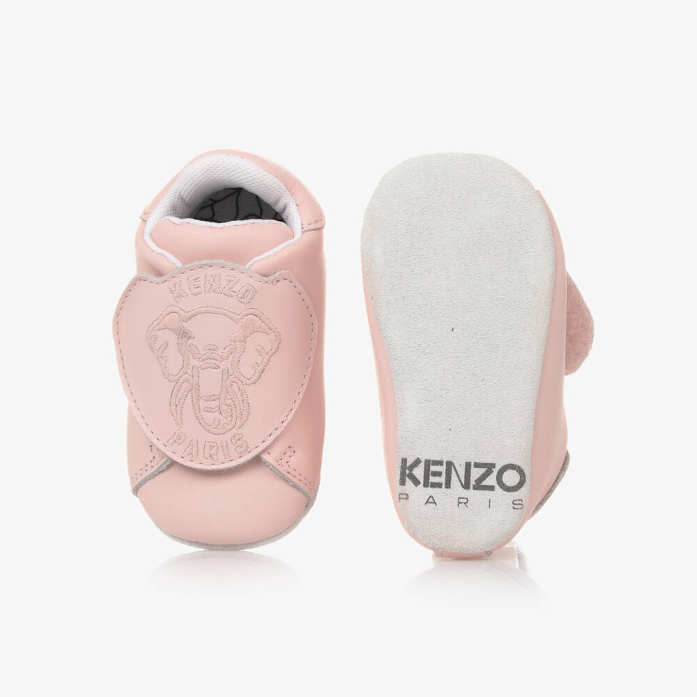 KENZO KIDS-Girls Pink Leather Infant Walkers | Childrensalon Outlet