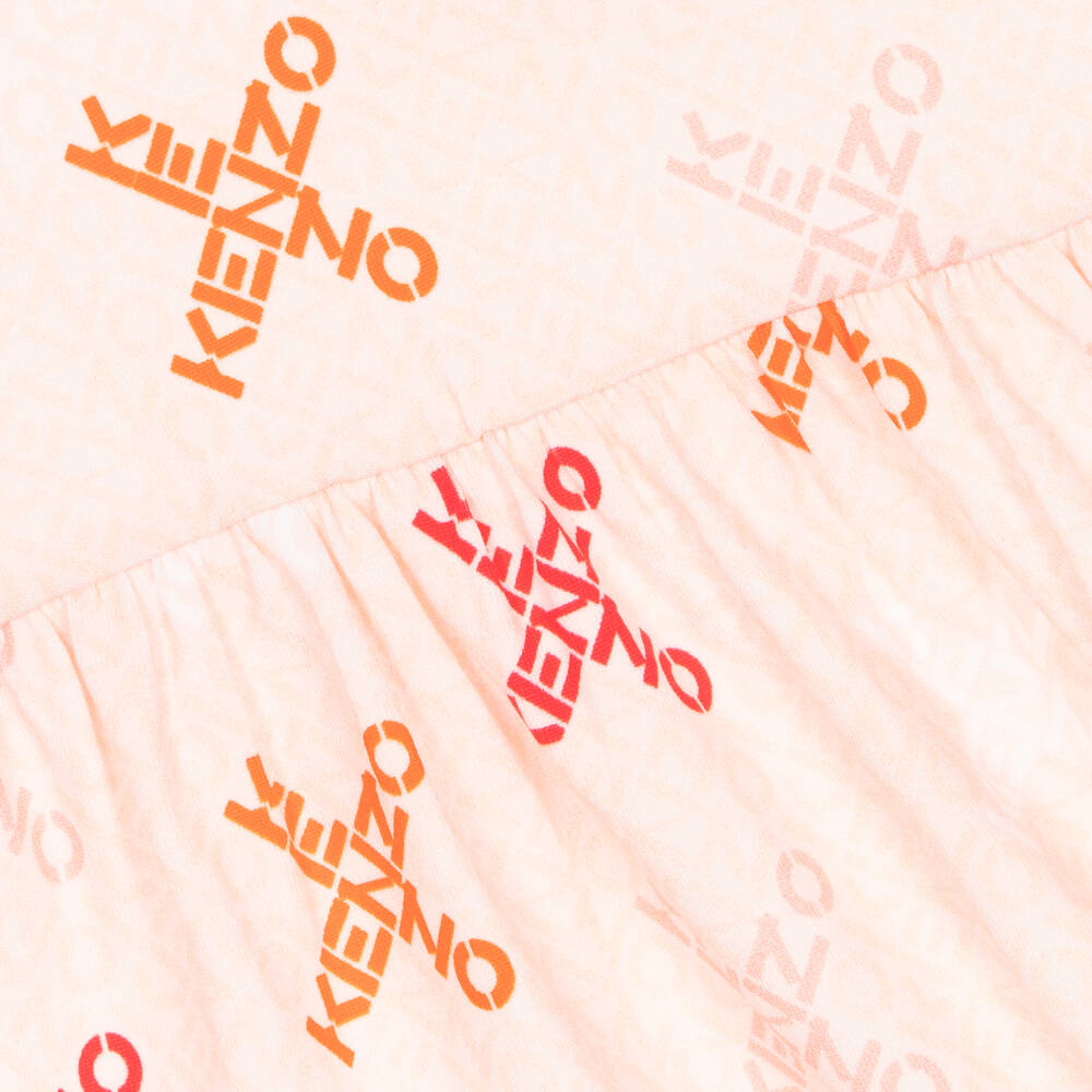 KENZO KIDS-Girls Pink Logo Cotton Dress | Childrensalon Outlet