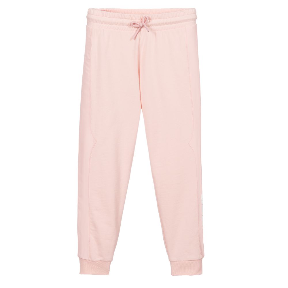 KENZO KIDS Girls Pink Logo Cotton Joggers Childrensalon Outlet