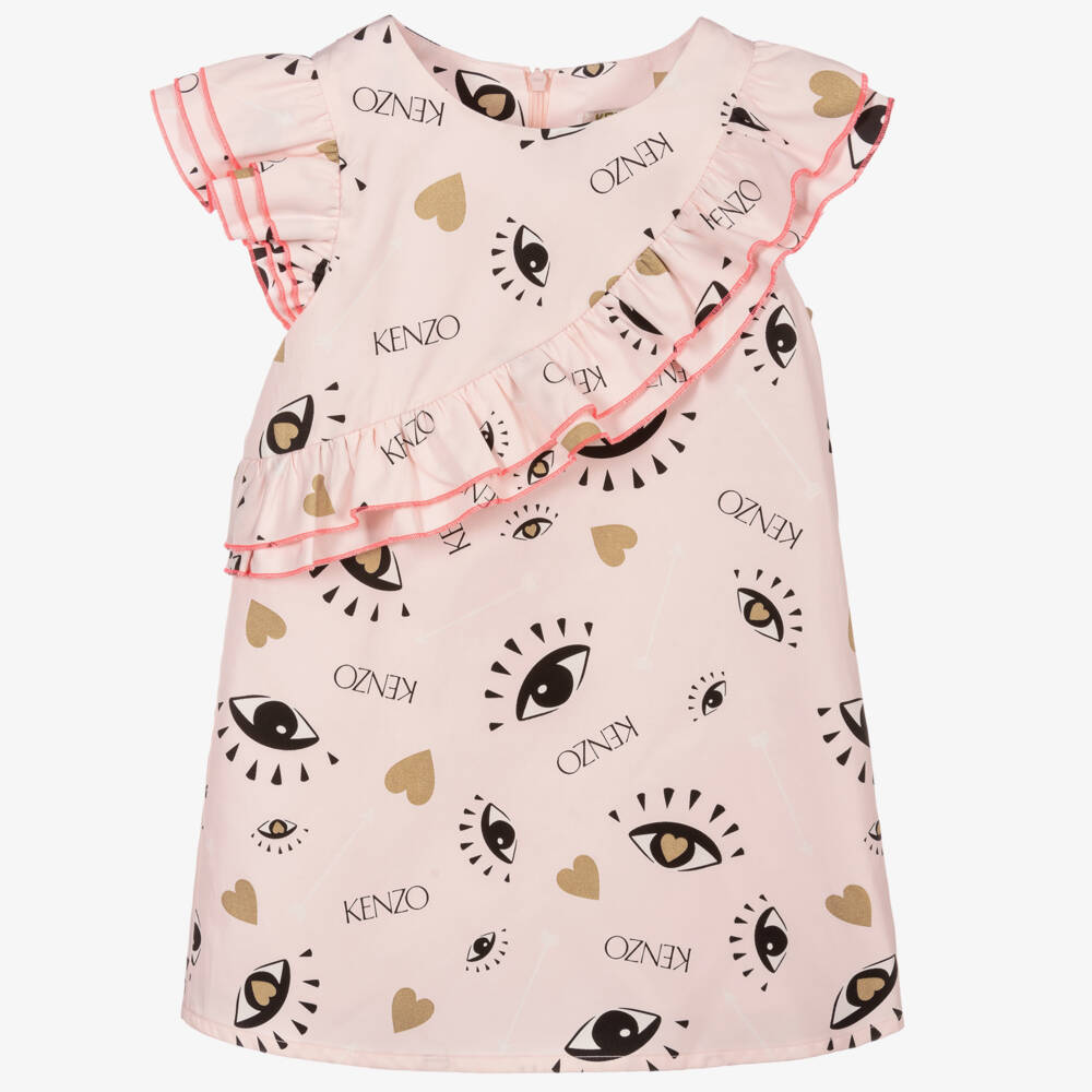 KENZO KIDS-Girls Pink Logo Dress | Childrensalon Outlet