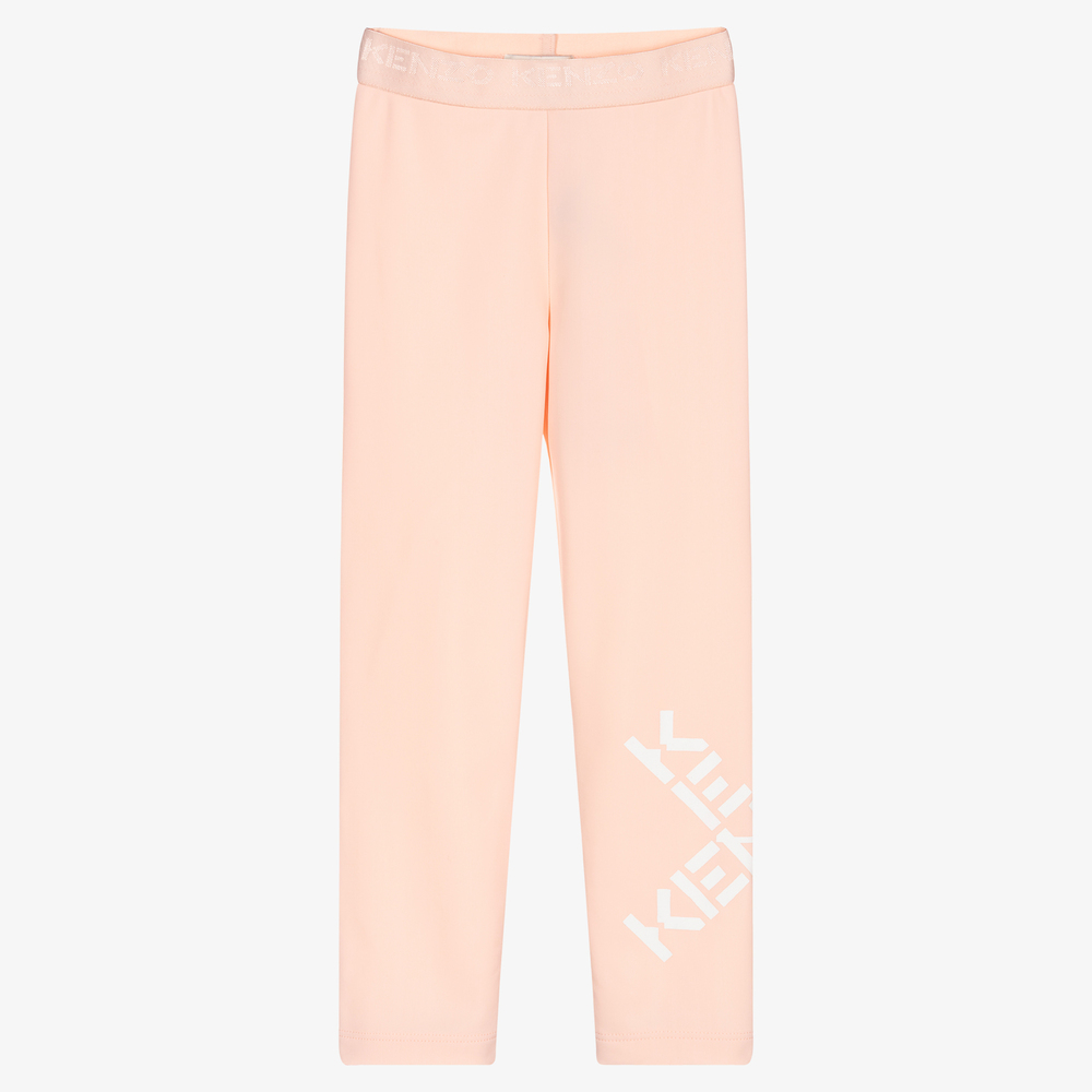 KENZO KIDS - Girls Pink Logo Leggings | Childrensalon