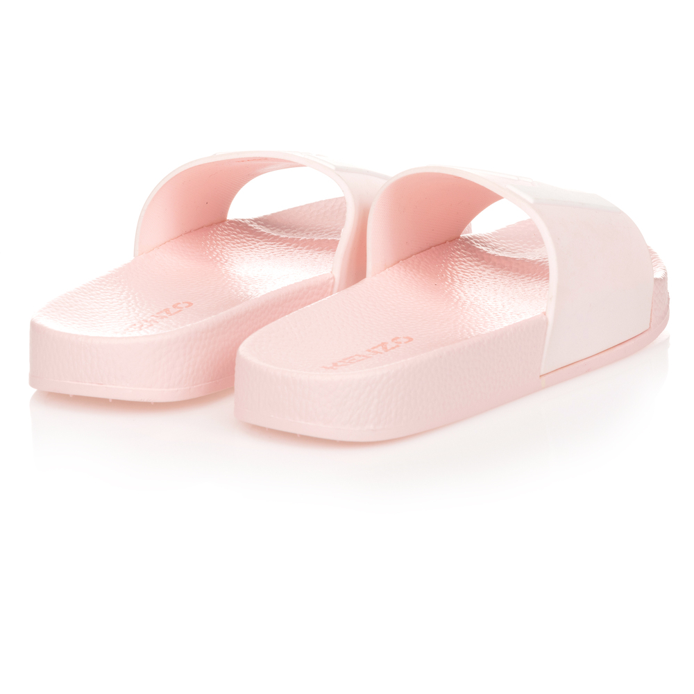 KENZO KIDS Girls Pink Logo Sliders