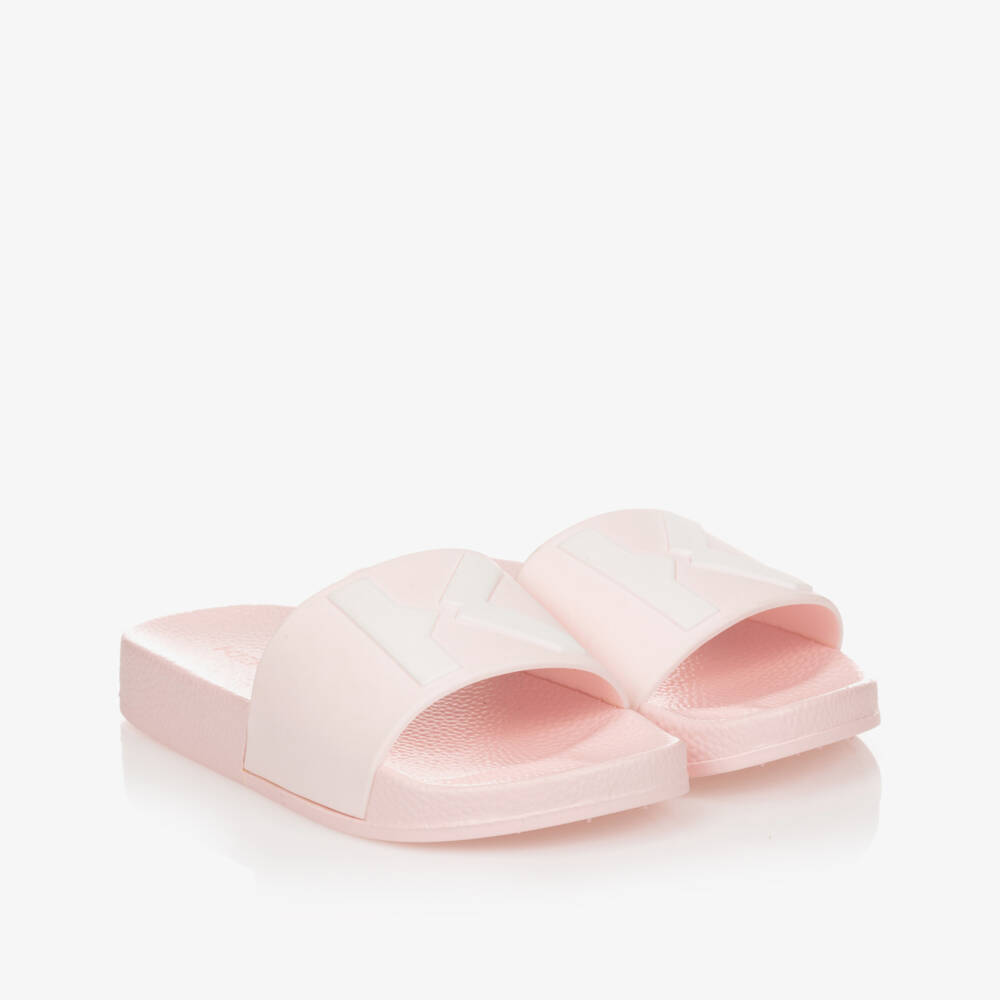 KENZO KIDS-Girls Pink Logo Sliders | Childrensalon Outlet