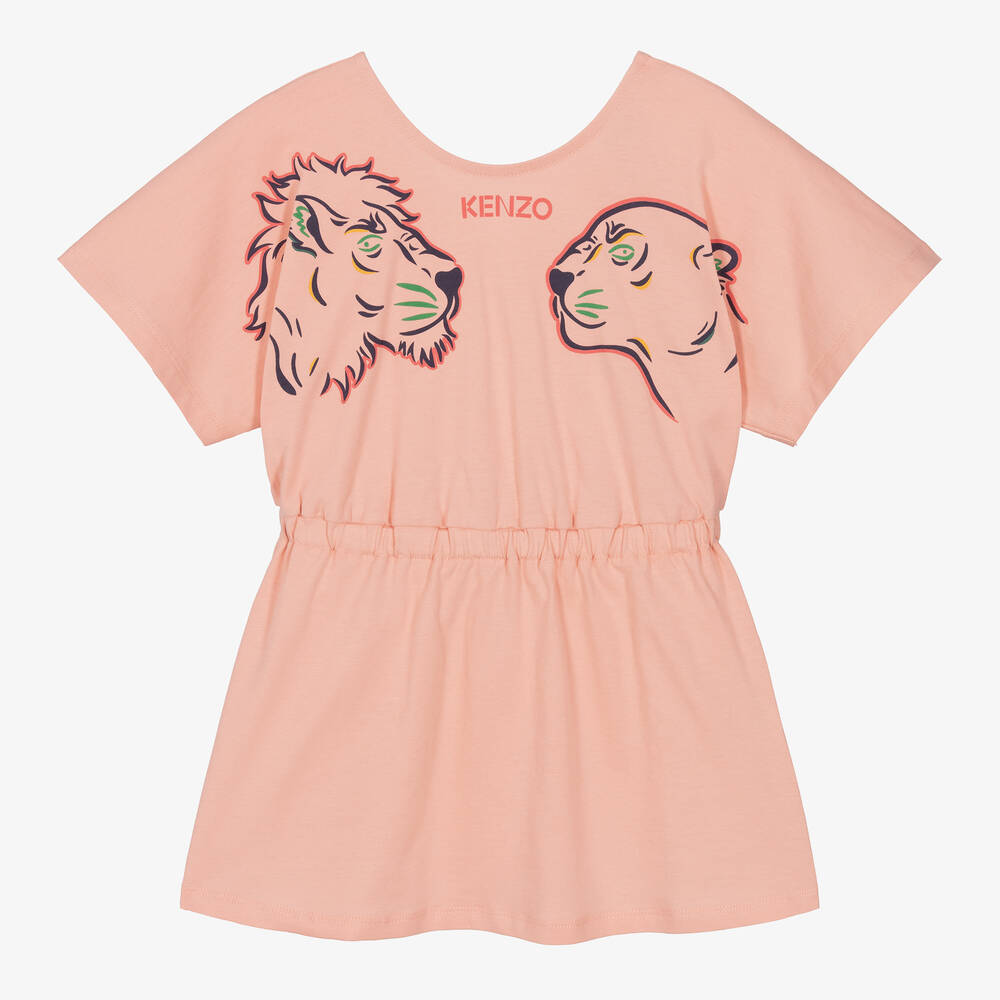 KENZO KIDS-Girls Pink Multi-Iconics Logo Dress | Childrensalon Outlet