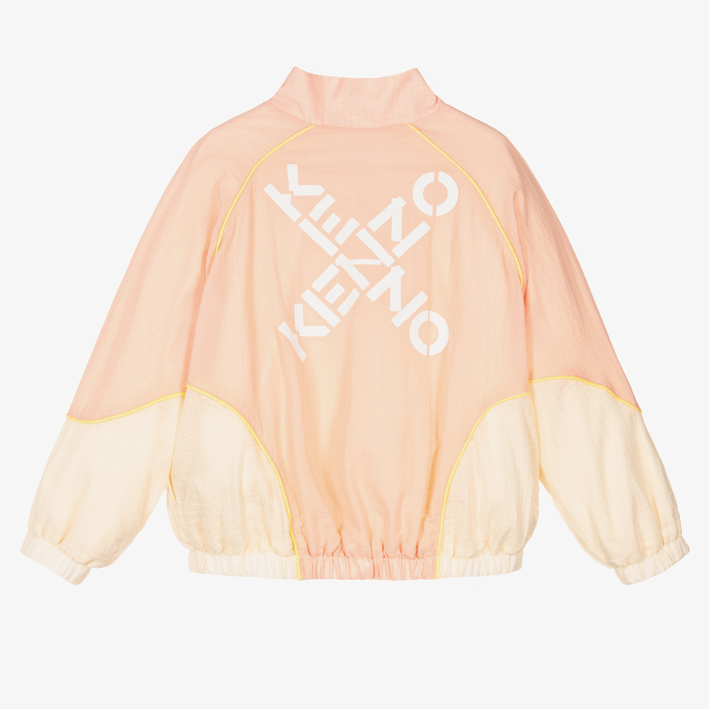 KENZO KIDS-Розовая нейлоновая куртка для девочек | Childrensalon Outlet