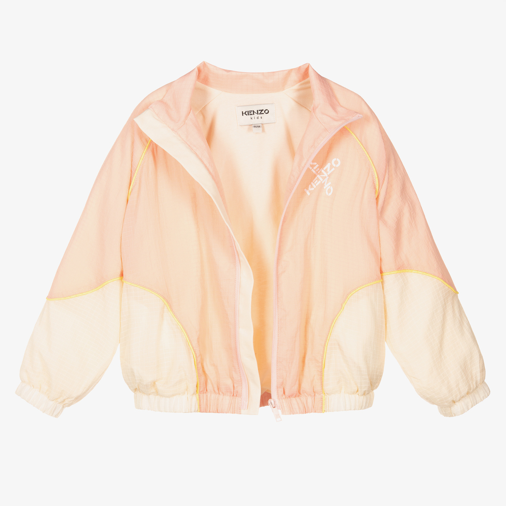 KENZO KIDS Girls Pink Nylon Jacket Childrensalon Outlet