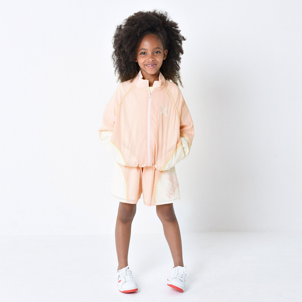 KENZO KIDS Girls Pink Nylon Jacket Childrensalon Outlet