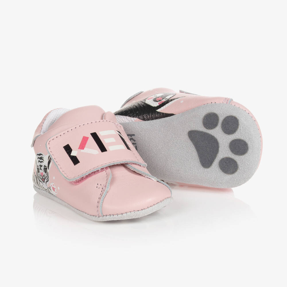 KENZO KIDS - Girls Pink Pre-Walker Shoes | Childrensalon