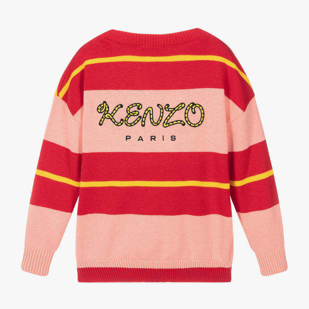 KENZO KIDS-Розово-красный хлопковый кардиган KOTORA | Childrensalon Outlet