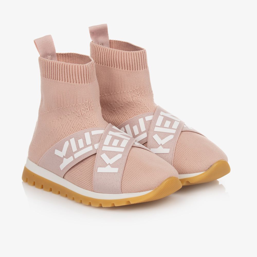 KENZO KIDS - Rosa Socken-Sneaker mit Schrift (M) | Childrensalon