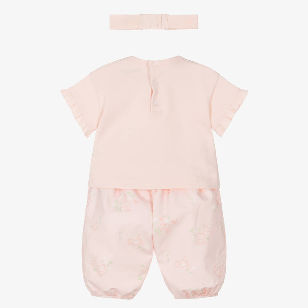 KENZO KIDS-Girls Pink T-shirt and Trouser Combo | Childrensalon Outlet