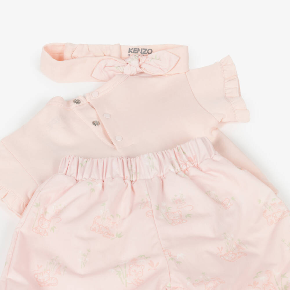 KENZO KIDS-Girls Pink T-shirt and Trouser Combo | Childrensalon Outlet