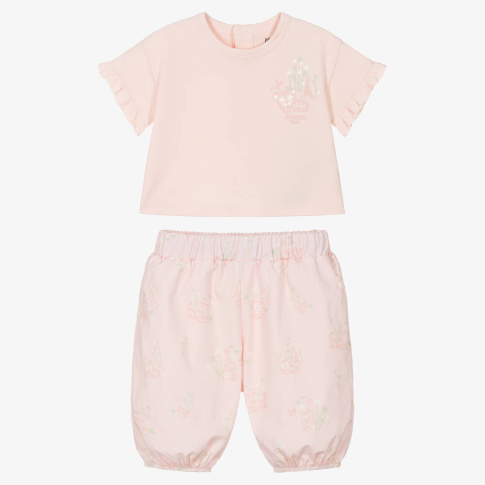 KENZO KIDS-Girls Pink T-shirt and Trouser Combo | Childrensalon Outlet