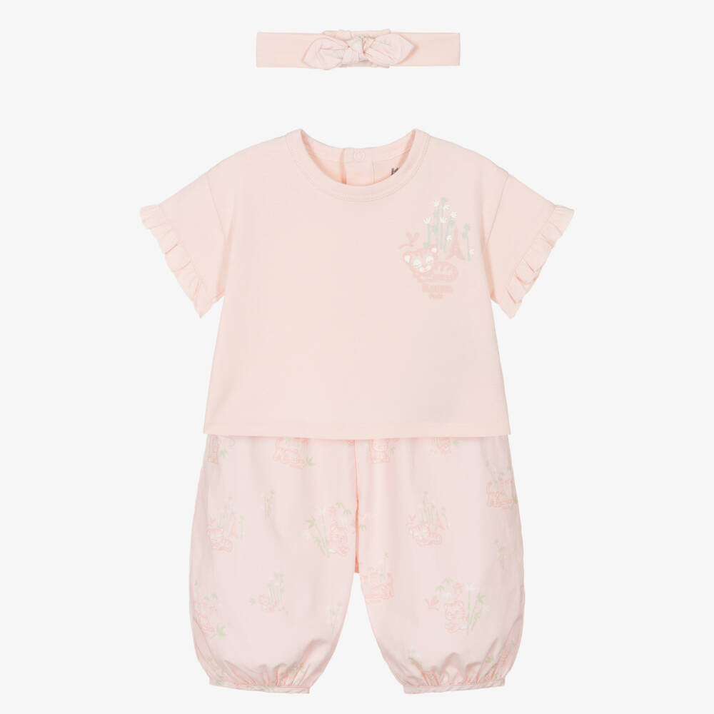KENZO KIDS-Girls Pink T-shirt and Trouser Combo | Childrensalon Outlet