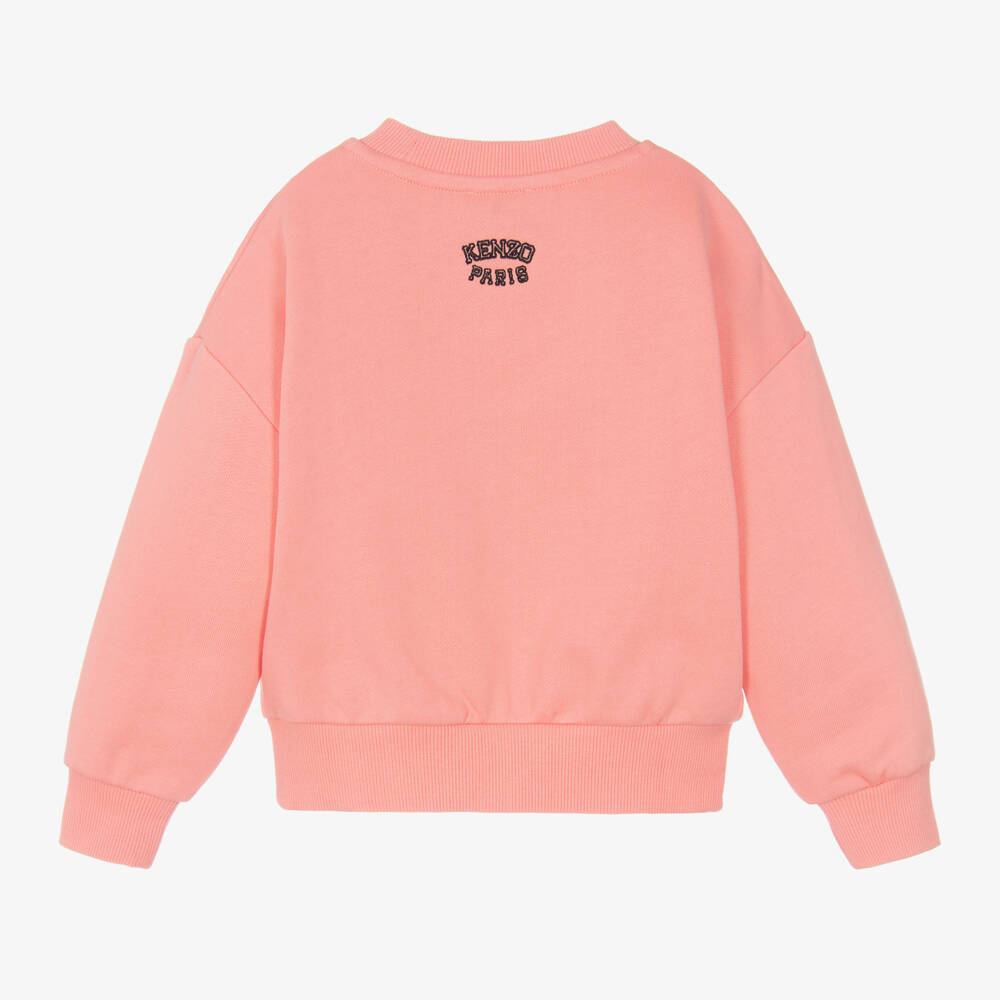 KENZO KIDS-سويتشيرت فارسيتي تايغر قطن لون زهري للبنات | Childrensalon Outlet