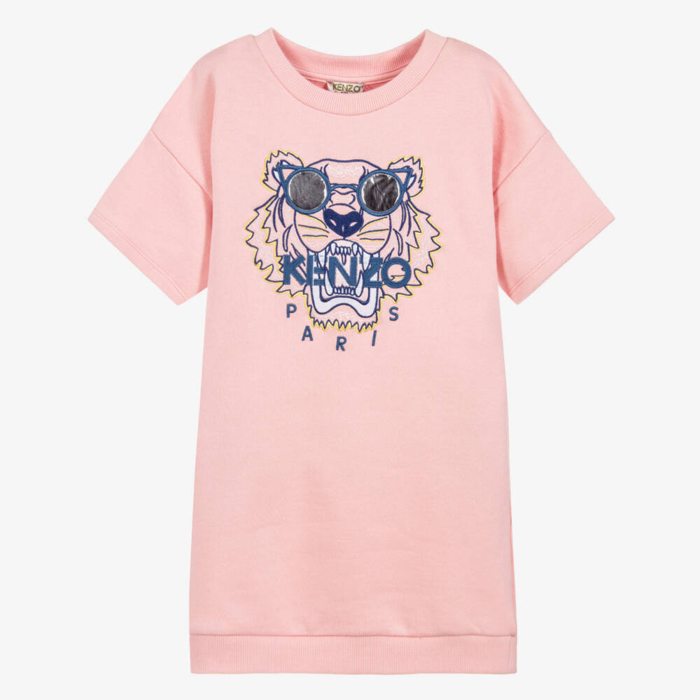 KENZO KIDS-Girls Pink Tiger Jersey Dress | Childrensalon Outlet
