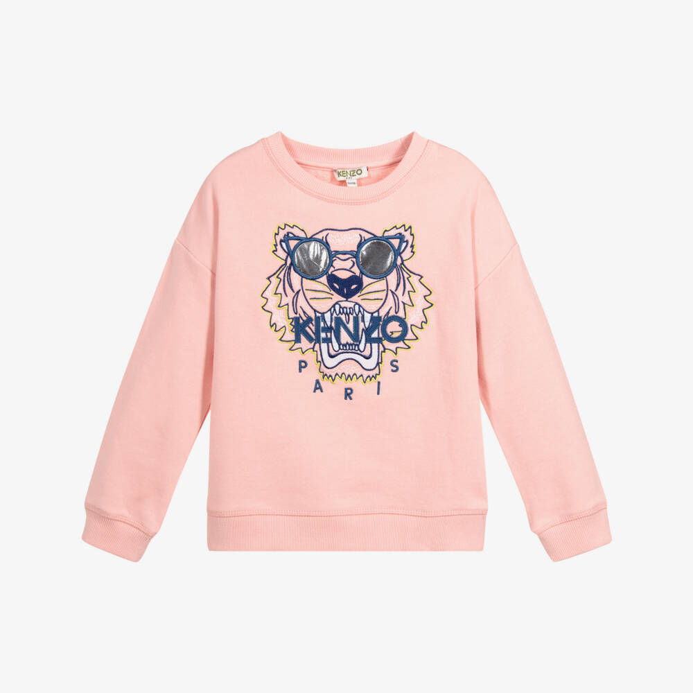 KENZO KIDS-Girls Pink TIGER Sweatshirt | Childrensalon Outlet
