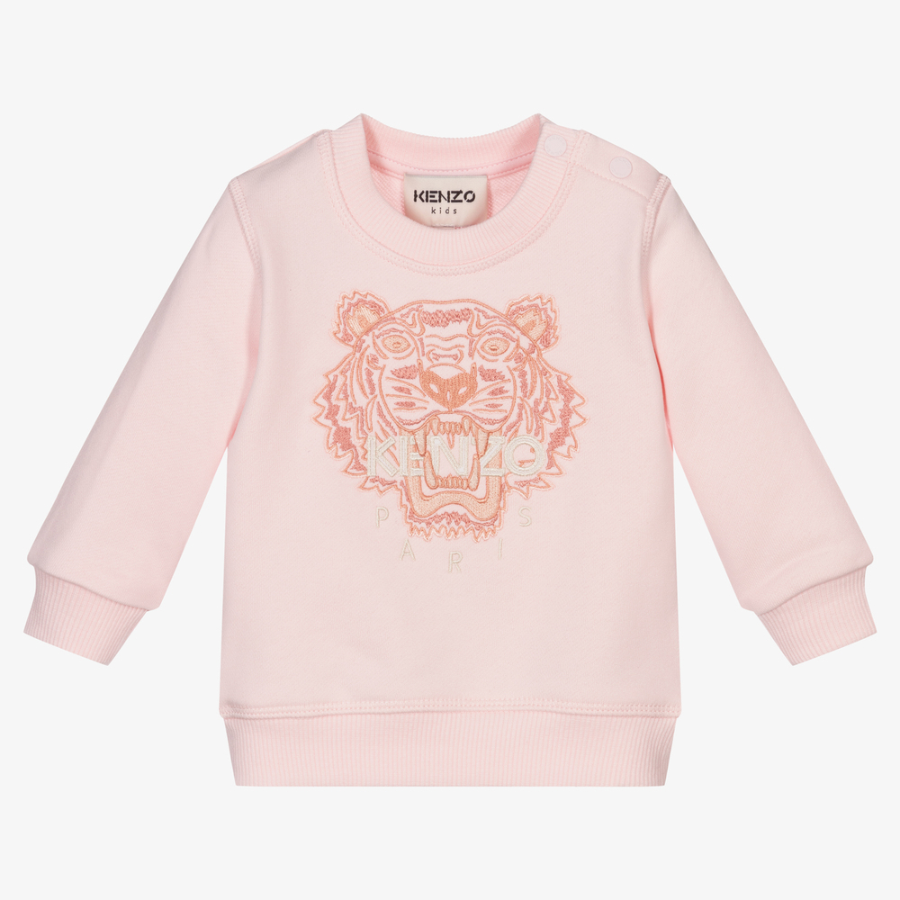 KENZO KIDS - Girls Pink Tiger Sweatshirt | Childrensalon