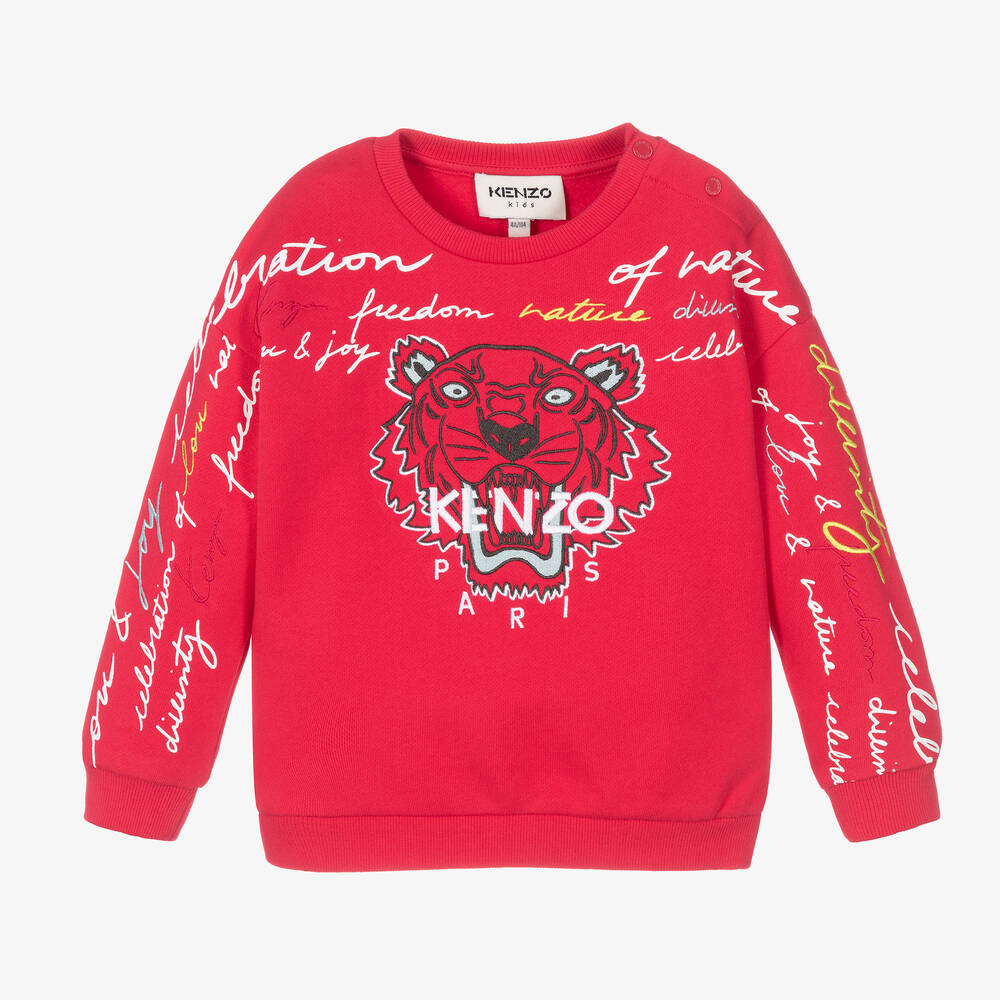 KENZO KIDS Girls Pink Tiger Sweatshirt Childrensalon Outlet