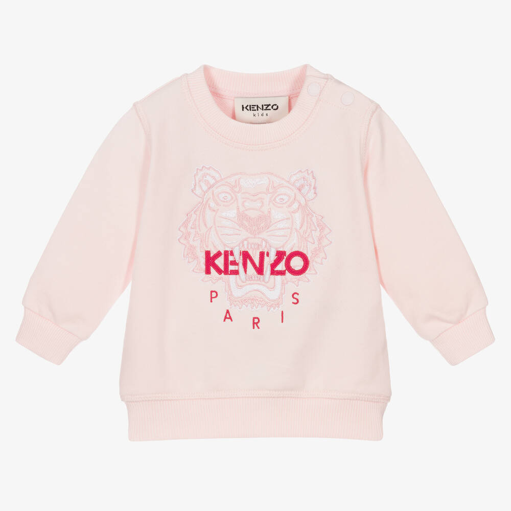 KENZO KIDS - Girls Pink Tiger Sweatshirt | Childrensalon