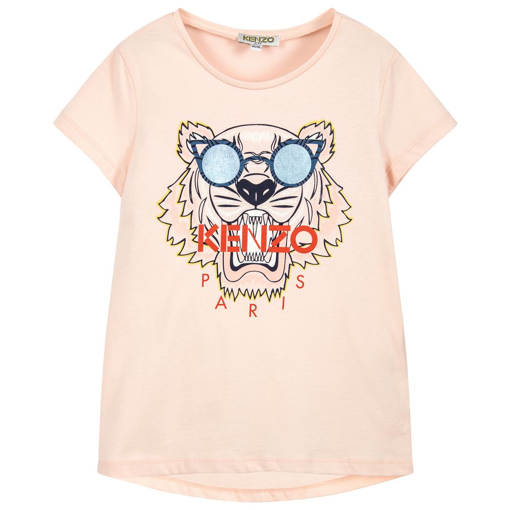 KENZO KIDS - Girls Pink Tiger T-Shirt | Childrensalon