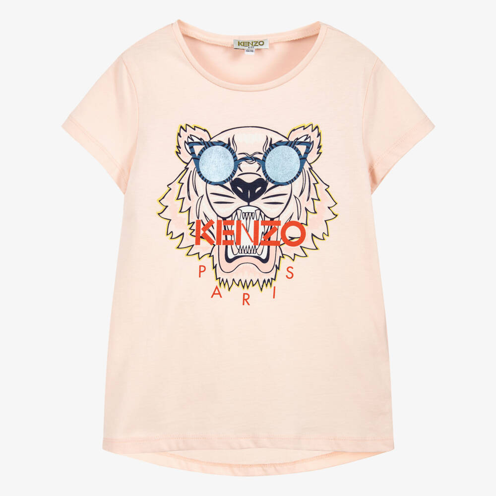 KENZO KIDS-Girls Pink Tiger T-Shirt | Childrensalon Outlet