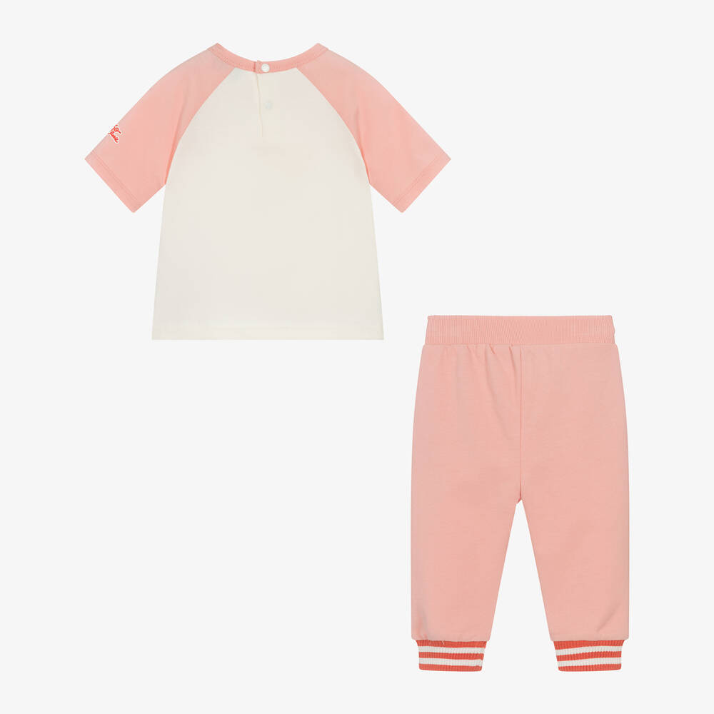 KENZO KIDS-Girls Pink Varsity Tiger Trouser Set | Childrensalon Outlet