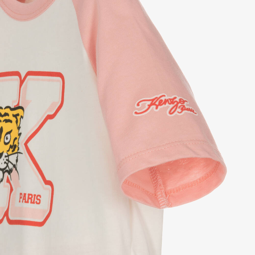KENZO KIDS-Girls Pink Varsity Tiger Trouser Set | Childrensalon Outlet