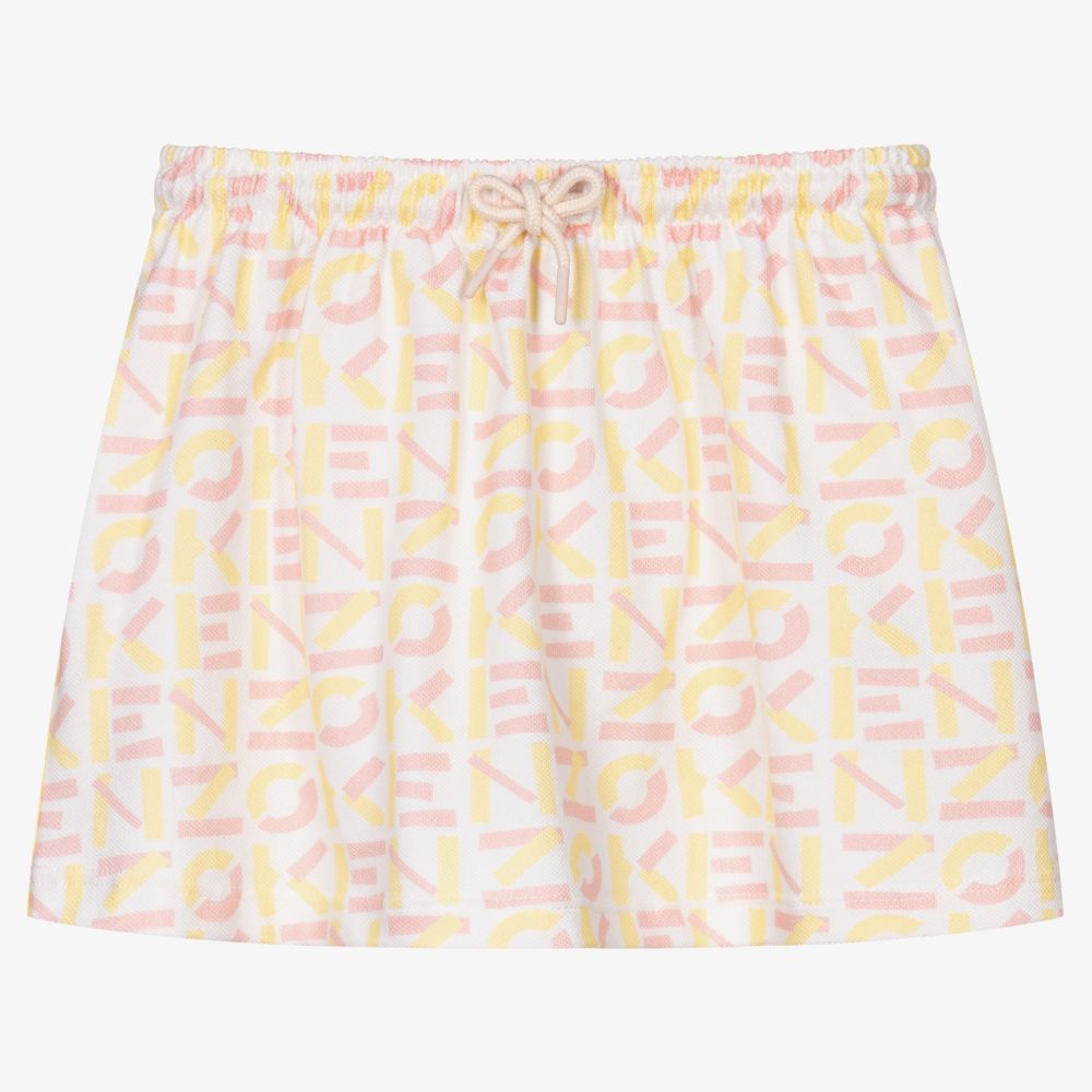 KENZO KIDS - Girls Piqué Logo Skirt | Childrensalon