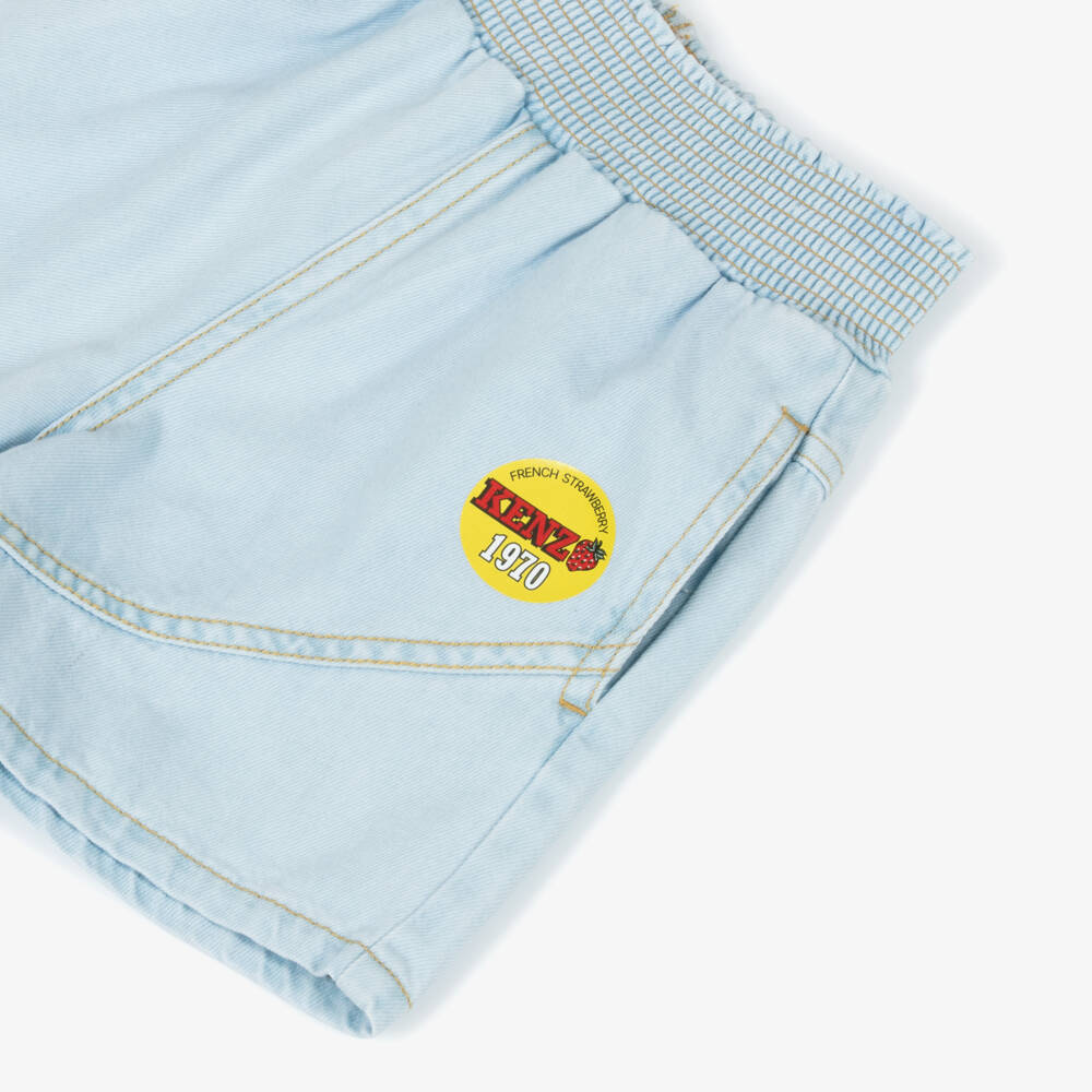 KENZO KIDS-شورت قطني أزرق مرح للبنات | Childrensalon Outlet
