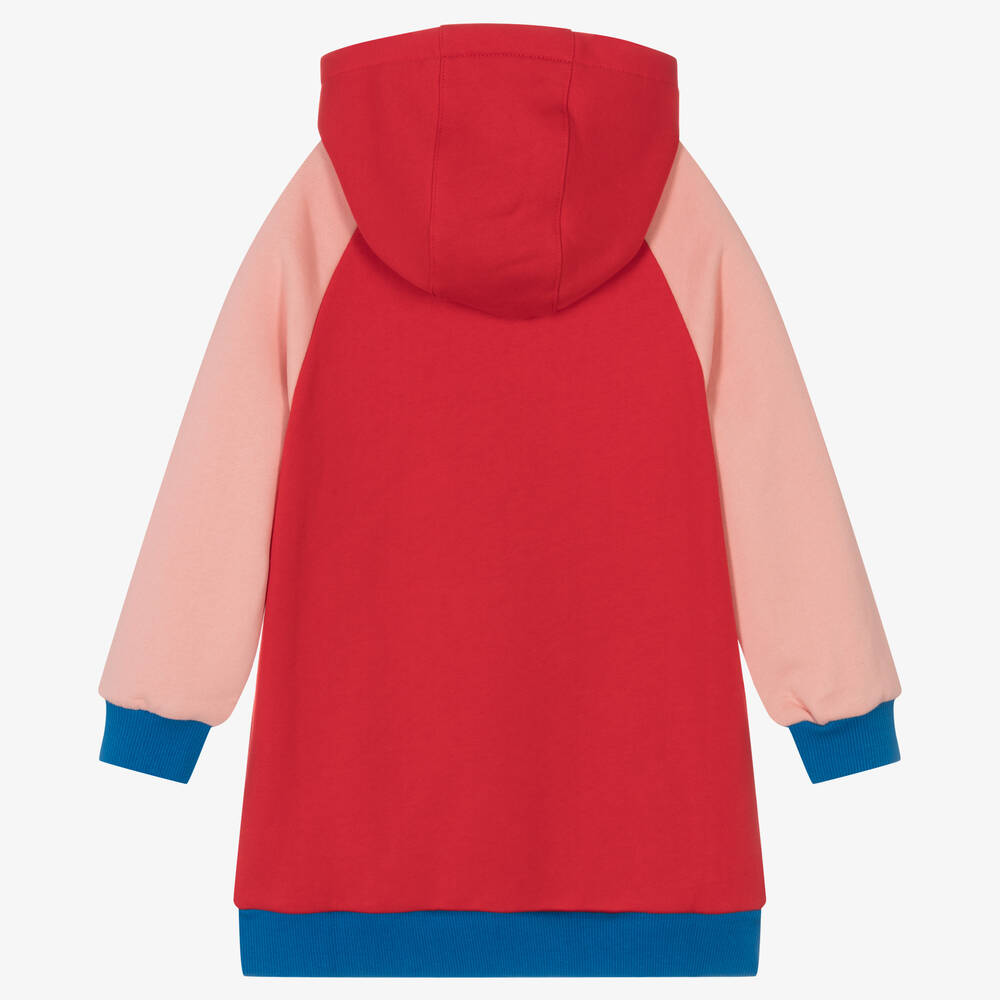 KENZO KIDS-Girls Red Cotton Colourblock Dress | Childrensalon Outlet