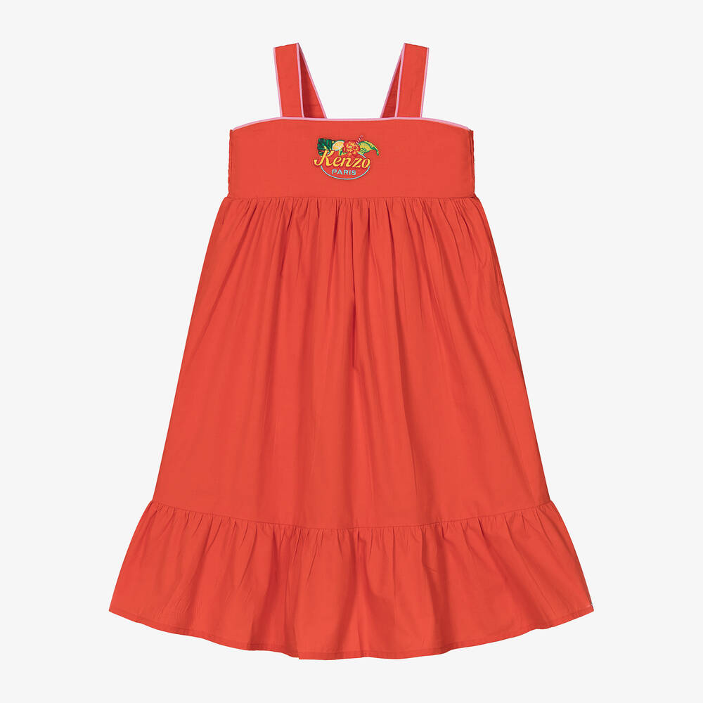 KENZO KIDS-Girls Red Cotton Dress | Childrensalon Outlet