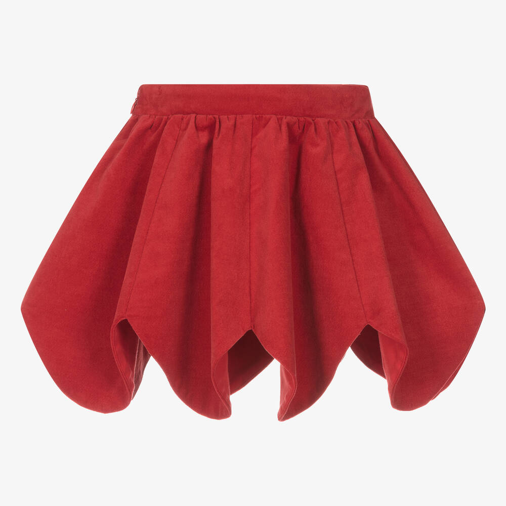 KENZO KIDS-تنورة قطن مخمل لون أحمر | Childrensalon Outlet