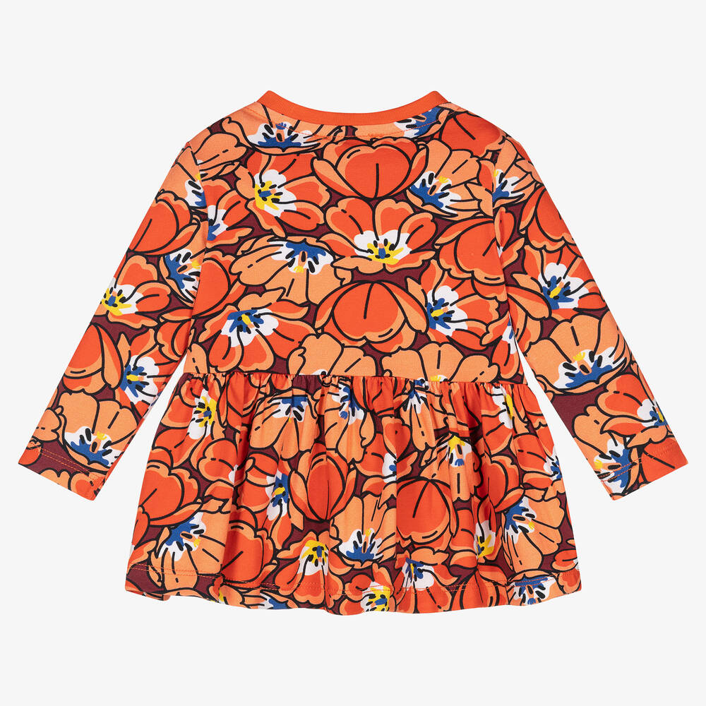 KENZO KIDS-توب قطن لون أحمر بطبعة ورود للبنات | Childrensalon Outlet