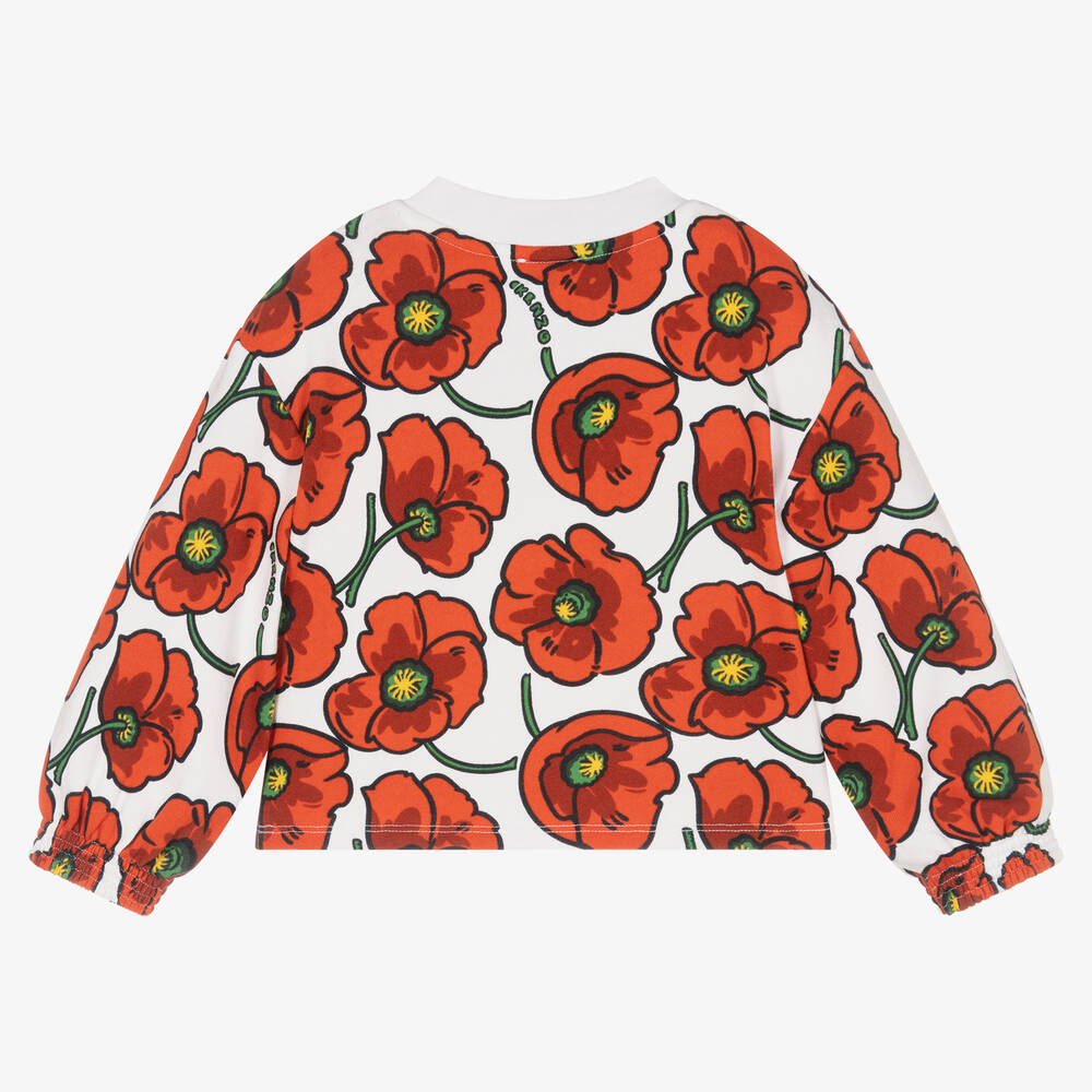KENZO KIDS-Хлопковый свитшот с красными маками | Childrensalon Outlet