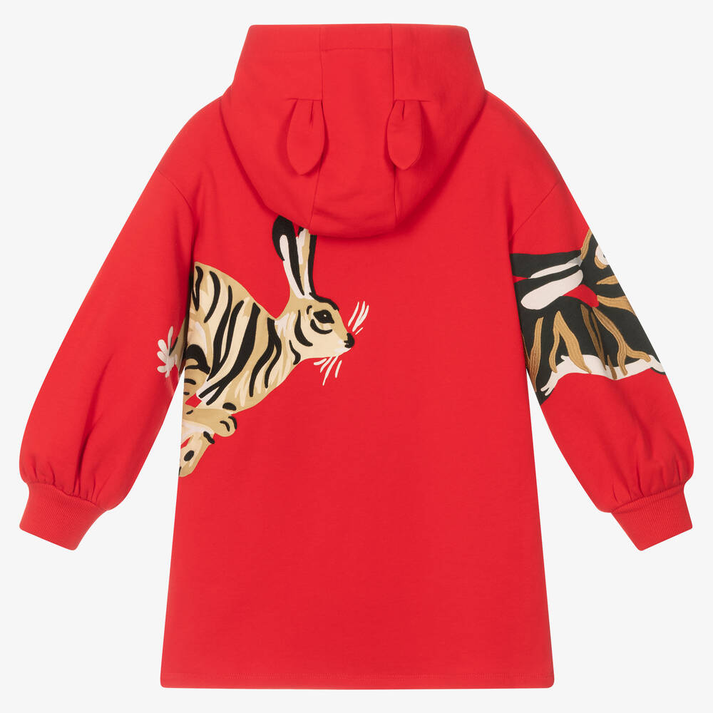 KENZO KIDS-Красное платье-свитшот с капюшоном | Childrensalon Outlet