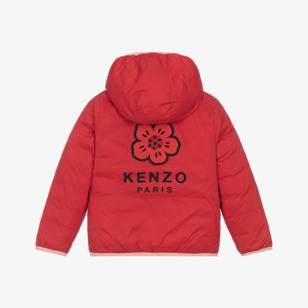 KENZO KIDS-Girls Red & Pink Reversible Down Filled Jacket | Childrensalon Outlet