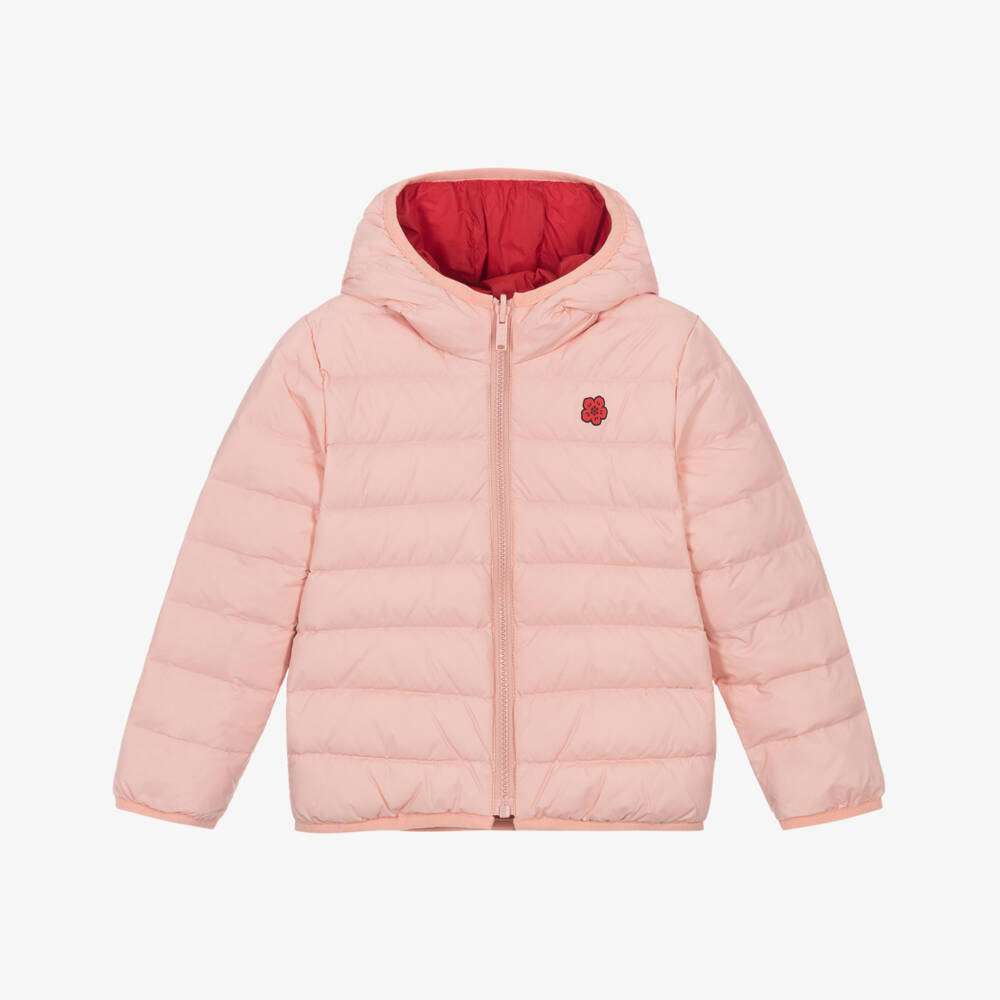 KENZO KIDS-Girls Red & Pink Reversible Down Filled Jacket | Childrensalon Outlet
