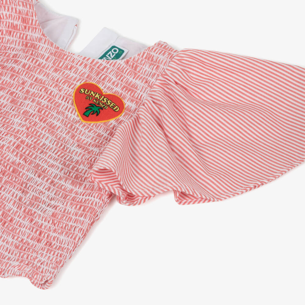 KENZO KIDS-Girls Red Stripe Woven Top | Childrensalon Outlet