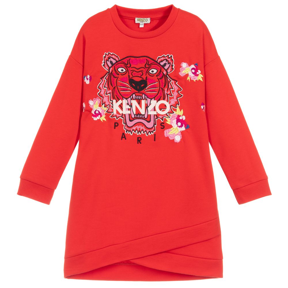 KENZO KIDS - Girls Red Tiger Dress | Childrensalon