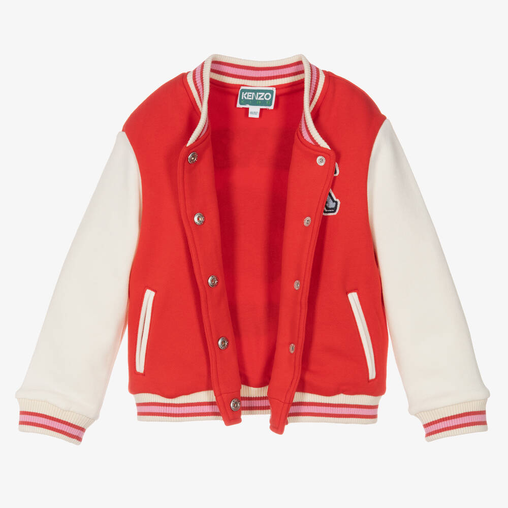 KENZO KIDS-Girls Red Varsity Tiger Baseball Jacket | Childrensalon Outlet