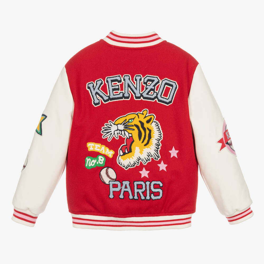 KENZO KIDS-Красная куртка-бомбер с тигром | Childrensalon Outlet