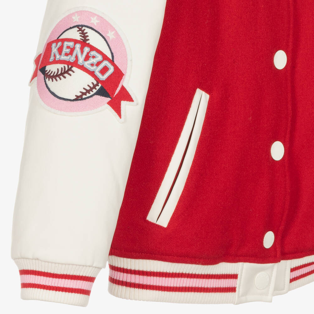 KENZO KIDS-Красная куртка-бомбер с тигром | Childrensalon Outlet