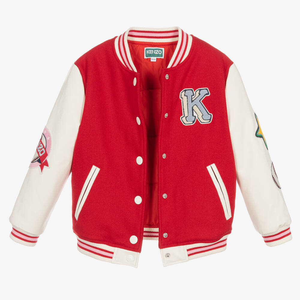 KENZO KIDS-Красная куртка-бомбер с тигром | Childrensalon Outlet