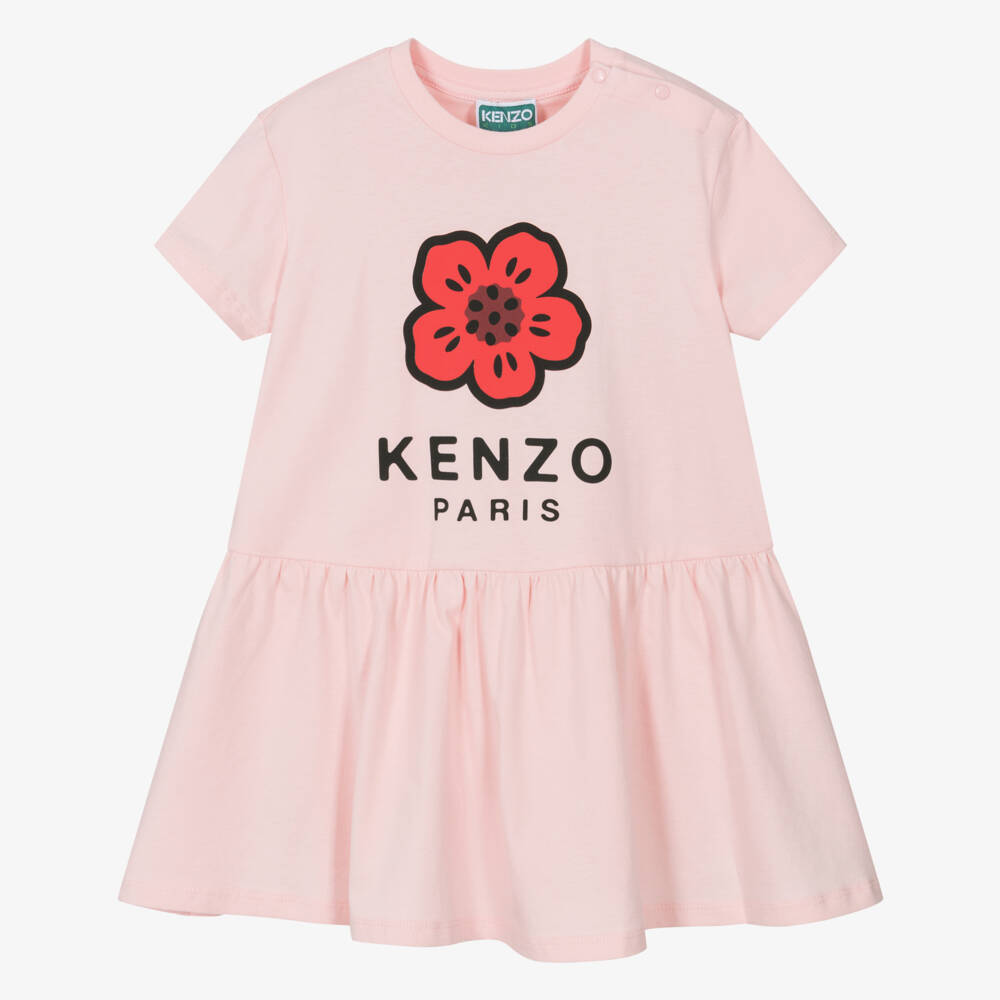 KENZO KIDS-Girls Rose Blossom Cotton Frock | Childrensalon Outlet