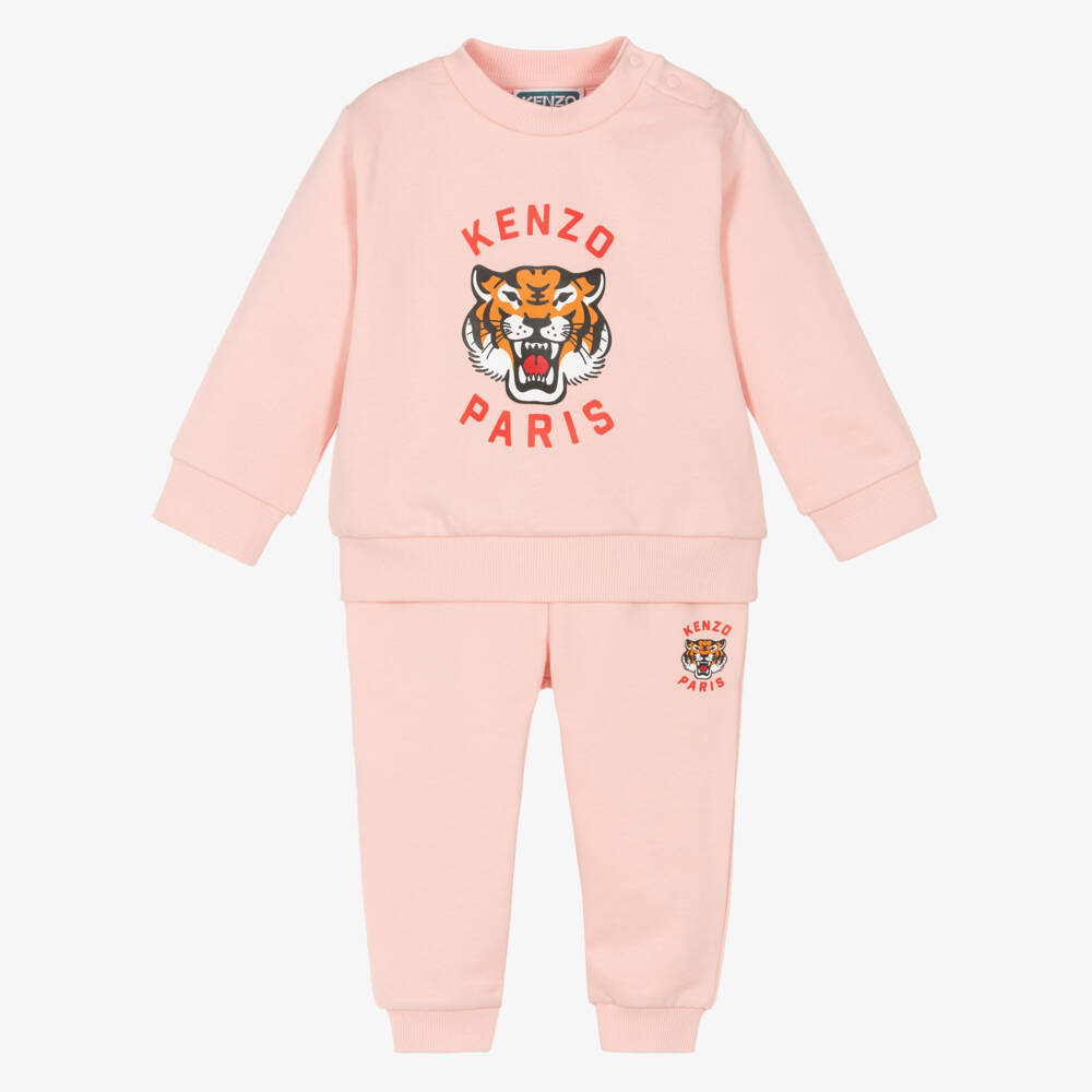 KENZO KIDS-Girls Rosy Cotton Tiger Ensemble | Childrensalon Outlet