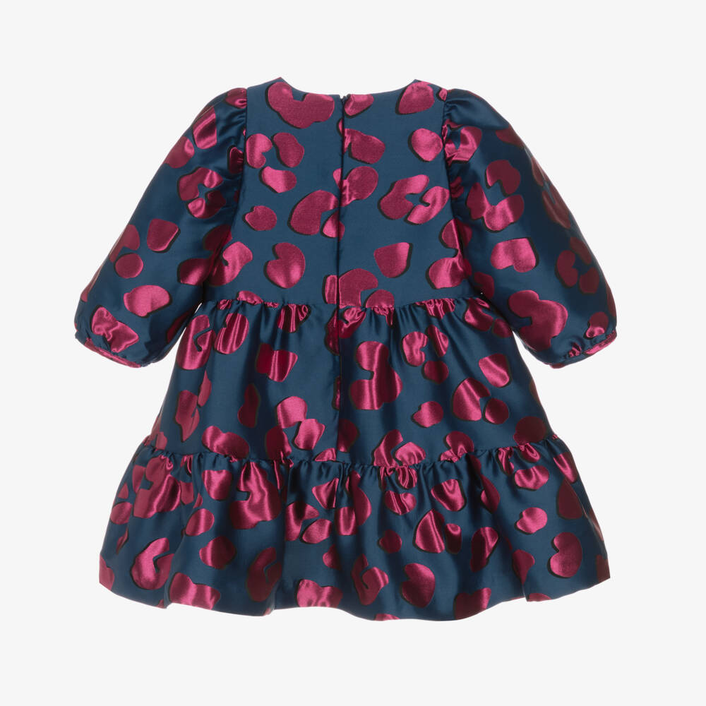 KENZO KIDS-Girls Satin Leopard Print Dress | Childrensalon Outlet