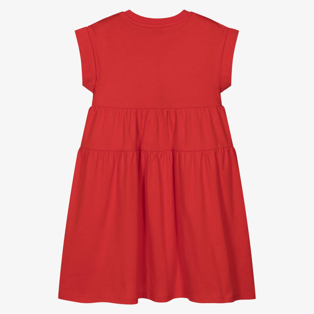 KENZO KIDS-Girls Scarlet Floral Cotton Dress | Childrensalon Outlet